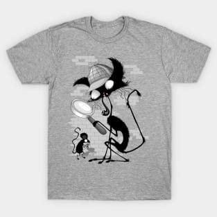 Cat Cartoon Funny Sherlock Holmes Parody T-Shirt